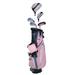 Kacho Complete Golf Club Set 11-13 Years Old Children Golf Club 5-piece Set Easy to Carry Putter Stand Bag Pink