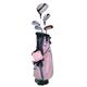 Kumji Complete Golf Club Set 11-13 Years Old Children Golf Club 5-piece Set Easy to Carry Putter Stand Bag Pink