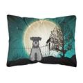 Carolines Treasures BB2242PW1216 Halloween Scary Miniature Schnauzer Black Silver Canvas Fabric Decorative Pillow 12H