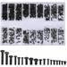 500 Pieces Round Head Glasses Screws Universal Laptop Screw Kit M1.2 M1.4 M2 Black