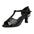 Sandals Women Women S Color Fashion Rumba Waltz Prom Ballroom Latin Dance Shoes Sandals Women S Sandals Pu Black 38