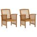 Carevas Patio Chairs 2 pcs Solid Acacia Wood