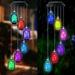 Colorful Lanterns Wind Chime with Hook Solar Mobiles Hanging Light Outdoor Waterproof Christmas Decorations for Patio Deck Yard Garden Home