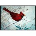 Cardinal Winter Red Bird Indoor & Outdoor Mat 24 x 36 in.