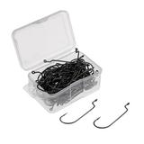 100x Fishing Hook 1/0 2/0 3/0 4/0 Jig Big Hook Worm Crank Hook - Black 1#