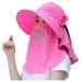 YUEHAO Baseball Caps Flap Hat Sun Fishing Women Outdoor Hiking Neck Sport Cap Face Protection Hat Baseball Caps Hot Pink