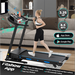 Hassch Electric Treadmill Foldable 3.25HP Workout Running Machine Pulse Sensor Bluetooth APP Black