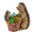 Plow & Hearth Solar Succulent Hedgehogs Flower Pot Garden Statue