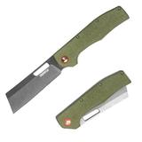 Dispatch 3.5 Pocket Folding Knife Micarta Handle Hunting Knife Outdoor Pocket Camping Knife Tactical Folding Knife 8cr13 Stainless Steel Blade Flat Head Ratchet with Clip