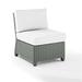 Crosley Furniture Bradenton Wicker Outdoor Sectional Center Chair in White/Gray