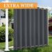 CJC Outdoor Patio Curtains - Top and Bottom Rustproof Steel Grommets - for Patio Garden Gazebo Porch Sliding Door 100 x 84 | 1 Panel Dark Gray