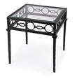 Southport Iron Square Outdoor End Table in Black