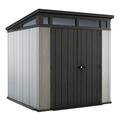 Keter Artisan 7 x 7 Ft Outdoor Shed for Garden Accessories and Tools Gray