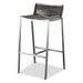 Whiteline Modern Outdoor Living BS1597-WBAC Stone Barstools Rope Seat and Back and Stain-Steel Legs Set of 4 Taupe