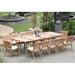 Teak Dining Set:10 Seater 11 Pc - Very Large 122 Caranasas Rectangle Table and 10 Arbor Stacking Arm Chairs Outdoor Patio Grade-A Teak Wood WholesaleTeak #WMDSABi