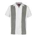 Men s Two Tone Bowling Casual Dress Shirt (Grey / White S)