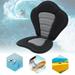 Miumaeov Kayak Seat Back with Storage Bag Universal Sit-On-Top Black Deluxe Padded Fishing Boat Seat Cushion Backrest Black Adjustable