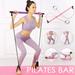 Aptoco Pilates Bar Kit W/Resistance Band Adjustable Home Exercise Stick Toning Gym Purple