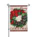 Merry Christmas Garden Garland Flag Double Sided Burlap Plaid Garden Flags for Winter Outside Decorations Farm Yard Decor 12x18in