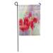 LADDKE Watercolor Red Poppy Flowers Painting Paint in Color and Blur Green Purple Spring Floral Seasonal Nature Garden Flag Decorative Flag House Banner 28x40 inch