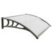 Household Application Door & Window Rain Cover Eaves Canopy White & Gray Bracket-100 x 80cm