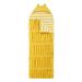 Chic Home BBG17987-US Reina Sleeping Bag with Cat Ear Hood Ruched Ruffled Design with Striped Interior for Kids Teens & Young Adults Zipper Closure 32 x 75 in. - Yellow & White