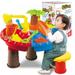 4-in-1 Sand Water Table Sandbox Table with Beach Sand Water Toy Kids Activity Sensory Play Table Summer Outdoor Toys for Toddler Boys Girls