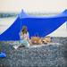 Gymax 7x7 FT Portable Beach Canopy Tent Shelter w/ Sand Anchor Carry Bag Blue