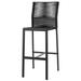 Source Furniture Avalon Aluminum Frame Patio Bar Side Stool in Black Rope