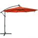 Sunnydaze 10 Solar Cantilever Offset Patio Umbrella with Cross Base - Burnt Orange
