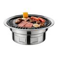 13 Inch Korean BBQ Grill Multifunctional Charcoal Barbecue Grill Round Camping Grill Tabletop Smoker Grill Grilled Net & Tray for Courtyard Picnic Beach BBQ