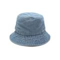WITHMOONS Cotton Washed Denim Bucket Hat Unisex Outdoor Fishing Boonie Cap YZB0121 (Blue)