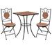 3 Piece Bistro Set Ceramic Tile Terracotta