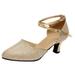 Women s Ballroom Tango Latin Salsa Dancing Shoes Sequins Shoes Social Dance Shoe Macrame Shoes White Summer Wedge Heels