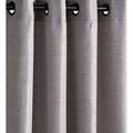 Plow & Hearth 110 W x 84 L Grasscloth Grommet Top Outdoor Curtain Panel Ash Gray