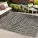 Ourika Moroccan Geometric Textured Weave Black/Gray 5 ft. x 8 ft. Indoor/Outdoor Area Rug