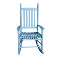 Rocking Chair for Porch Wooden Rocker Chair Reclining Seat with High Back Slat All-Weather Resistant Porch Rocker for Garden Patio Balcony Backyard Blue