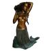 Mermaid Holding a Shell Bronze statue/fountain - Size: 26 L x 18 W x 36 H.