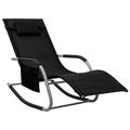 vidaXL Patio Lounge Chair Porch Chair with Pillow Rocking Sunlounger Textilene