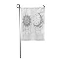 LADDKE Ornate Vintage Moon Sun and Stars Black White Boho Garden Flag Decorative Flag House Banner 28x40 inch