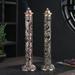 HeYii Incense Burners Hollow Carving Antique Style Vertical Incense Stick Holder Tea Room Decor for Office Red Copper