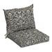 Arden Selections Outdoor Dining Chair Cushion Set 21 x 21 Black Aurora Damask