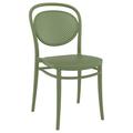 33.5 Olive Green Stackable Outdoor Patio Armless Chair