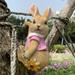 Mini Garden Statues Hanging Bunny Indoor Outdoor Decorations Cute Rabbit Planter Pots Hanger Art DÃ©cor Figurine Ornament for Yard Home Garden Patio and Office (PINK)-2 Pack