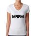 Awkward Styles Women s Baseball Mom Heart V-neck T-shirt Black Sport Mom s Heart