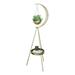 Oukaning 2-Tier Plant Hook Stand Gold Flower Pot Holder Decor Flower Basket Hanging Planter Rack for Home Office and Wedding