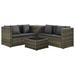 Dcenta 4 Piece Outdoor Conversation Set Cushioned 2-Seater Sofas with Storage Box and Coffee Table Sectional Sofa Set Gray Poly Rattan Garden Patio Pool Backyard Balcony Lawn Furniture