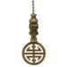 Classic Asian Design Antique Brass Fan Pull 2.25 h Antiqued Base Chain