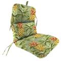 Jordan Manufacturing 45 x 22 Luau Breeze Green Tropical Rectangular Outdoor Chair Cushion with Ties and Hanger Loop