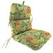 Jordan Manufacturing 45 x 22 Luau Breeze Green Tropical Rectangular Outdoor Chair Cushion with Ties and Hanger Loop